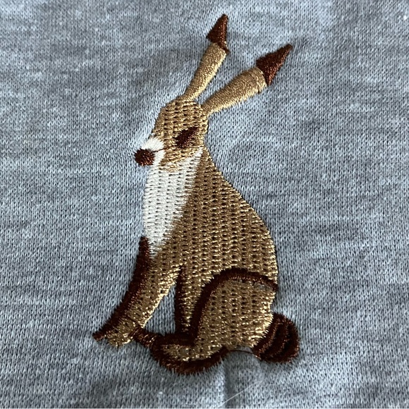 BUNNY shirt & fuzzy puppet.Sz 8-10 embroidered sweatshirt,PLUS hand puppet! - Picture 3 of 7